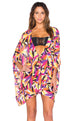 Colorful Leaves Print V Neck Summer Beach Cover-up  SA-BLL38316 Sexy Swimwear and Cover-Ups & Beach Dresses by Sexy Affordable Clothing