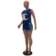 V-Neck Sleeveless Letter Print Casual Top & Shorts #Sleeveless #Two Piece #V-Neck SA-BLL282722-2 Sexy Clubwear and Pant Sets by Sexy Affordable Clothing