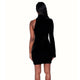 Black Bella Bell Sleeve Velvet Dress #One Shoulder SA-BLL27595-1 Fashion Dresses and Mini Dresses by Sexy Affordable Clothing