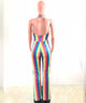 Rainbow Halter Jumpsuit #Sleeveless #Halter SA-BLL55490 Women's Clothes and Jumpsuits & Rompers by Sexy Affordable Clothing