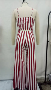 Sexy Straps Striped Wide Jumpsuit #Striped #Straps SA-BLL55485-2 Women's Clothes and Jumpsuits & Rompers by Sexy Affordable Clothing