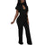 Irene Ruffle Sleeve Cutout Jumpsuit with Wide Leg #Jumpsuit #Black #Ruffle Sleeve #Cut Out SA-BLL55453-3 Women's Clothes and Jumpsuits & Rompers by Sexy Affordable Clothing