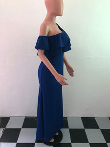 Ruffles One Shoulder Maxi Evening Dress #Ruffles #One Shoulder SA-BLL51471-4 Fashion Dresses and Evening Dress by Sexy Affordable Clothing