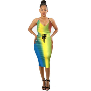 Rainbow Striped Print Dress #Printed #Striped #Straps #Rainbow SA-BLL51463 Fashion Dresses and Maxi Dresses by Sexy Affordable Clothing