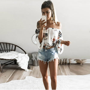 Ladies Casual Summer Lace Floral Blouse Tops #White #Top SA-BLL588 Women's Clothes and Blouses & Tops by Sexy Affordable Clothing