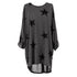 Quirky Batwing Long Sleeve Star Print Tunic Jumper Dress #Grey