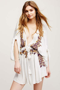 FREE PEOPLE Pretty Pineapple Dress Embroidered  SA-BLL38377-1 Sexy Swimwear and Cover-Ups & Beach Dresses by Sexy Affordable Clothing