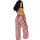 Sexy Straps Striped Wide Jumpsuit #Striped #Straps SA-BLL55485-2 Women's Clothes and Jumpsuits & Rompers by Sexy Affordable Clothing