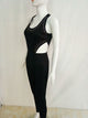 Sexy Black Sleeveless Cut-Out Beaded Jumpsuits #Sleeveless #Cut-Out SA-BLL55606 Women's Clothes and Jumpsuits & Rompers by Sexy Affordable Clothing