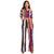 One Off Shoulder Print Colorful Striped Jumpsuits With Belt #One Shoulder #Striped SA-BLL55375-5 Women's Clothes and Jumpsuits & Rompers by Sexy Affordable Clothing