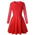 Fashion Red Lace Long Sleeves Short Party Dress #Red #Pleated