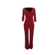 Deep-V Pearl Striped Cropped Sleeve Jumpsuit #V-Neck #Striped SA-BLL55618-3 Women's Clothes and Jumpsuits & Rompers by Sexy Affordable Clothing