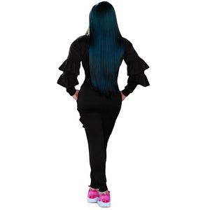 Ruffle Jumpsuit Set #Black #Ruffle SA-BLL55174-3 Women's Clothes and Jumpsuits & Rompers by Sexy Affordable Clothing