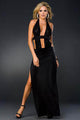 Evening Dress Black lycra material with black sequins  SA-BLL5094 Sexy Lingerie and Gowns & Long Dresses by Sexy Affordable Clothing