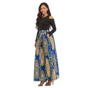 African Print Thicken Long Sleeve Blouse and Long Skirt #Long Sleeve #Two Piece #Print #Dashiki #African SA-BLL2435-5 Sexy Clubwear and Skirt Sets by Sexy Affordable Clothing