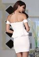 Alluring Off-the-shoulder Peplum Dress in White