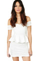 Alluring Off-the-shoulder Peplum Dress in White