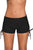Black Adjustable Ties Swim Bottom Shorts