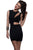 Black Asymmetric Cutout Sexy Mini Club Dress