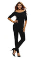 Black Bardot Neckline Fashion Jumpsuit