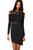 Black Bias Skirt Mesh Spliced Bodycon Dress