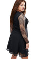 Black Boohoo Plus Size Lace Top Skater Dress