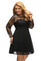 Black Boohoo Plus Size Lace Top Skater Dress