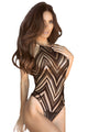 Black Chevron Netted Halter Teddy