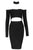 Black Choker Cut out Off Shoulder Long Sleeves Bandage Dress