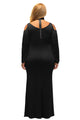 Black Cold Shoulder Choker Neck Plus Size Maxi Dress
