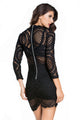 Black Crochet Lace High Neck Mini Dress