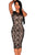 Black Fashion Lace Knee-length Dress