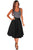 Black Flared A-Line Midi Skirt