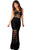 Black Floral Mesh Lace Overlay Sleeveless Party Dress