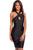 Black Front Keyhole Crossover Neck Bodycon Dress