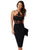 Black Halter Lace Inserted Sheer Fitted Midi Dress
