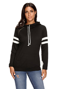 Black Kangaroo Pocket Double Hooded Sweatshirt