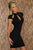 Black Keyholes Embossed Vintage Dress