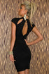 Black Keyholes Embossed Vintage Dress