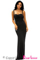 Black Lace Detail Long Prom Party Maxi Dress