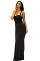 Black Lace Detail Long Prom Party Maxi Dress