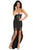 Black Lace Embroidered Long Tail Party Dress