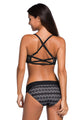 Black Lace Illusion Bikini Swimsuit with Swim Briefs
