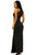 Black Lace Insert One Shoulder Evening Gown