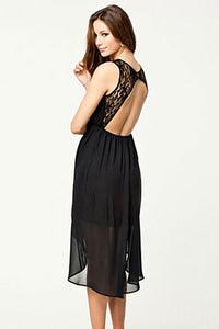 Black Lace Long Evening Dress