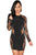 Black Lace Nude Illusion Embellished Bodycon Dress