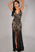 Black Lace Nude Illusion Evening Dress