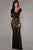 Black Lace Nude Illusion Low Back Evening Dress