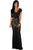 Black Lace Nude Illusion Low Back Evening Dress