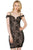 Black Lace Nude Illusion Off-shoulder Mini Dress